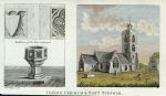 Suffolk, Ixning Church & font, 1790