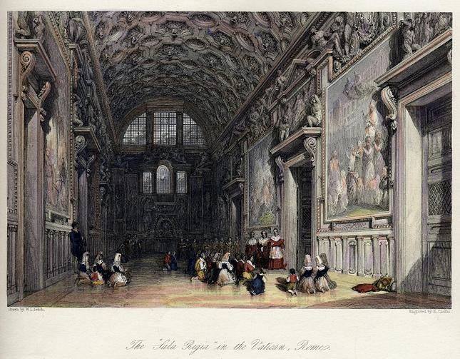 Italy, the 'Sala Regia' in the Vatican, Rome, 1836