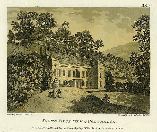 Monmouthshire, SW view of Coldbrook, aquatint, 1793