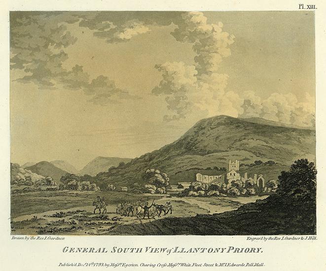 Monmouthshire, Llanthony Priory, aquatint, 1793