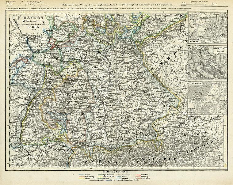 Germany, Bayern, Wurtemberg, Hohenzollern, Baden, 1860