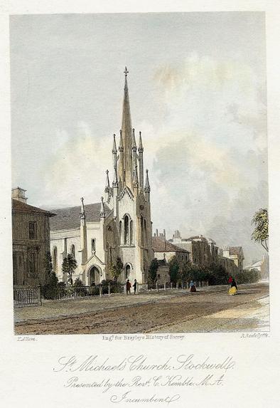 London, Lambeth, St.Michael's Church in Stockwell, 1850