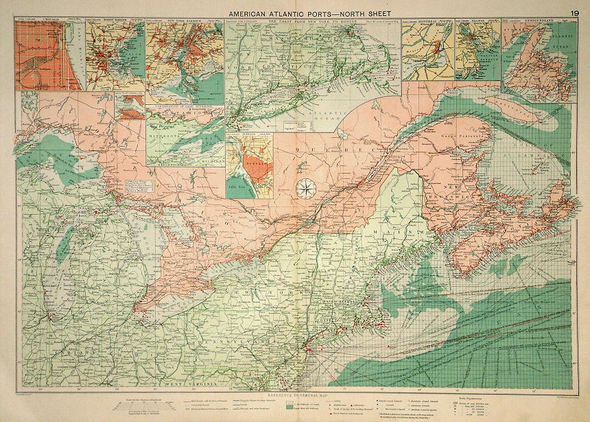 American Atlantic Ports (North), large chart, 1920