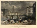 Italy, Florence, Bridge of Santa Trinita, 1846