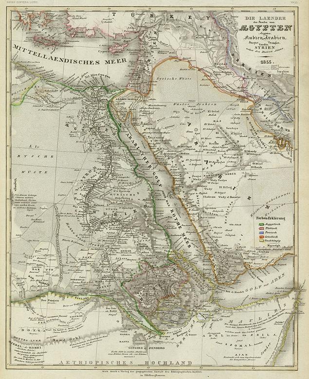 Egypt, Red Sea and Arabia, 1860