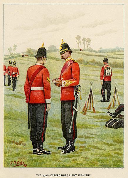 43rd Oxfordshire Light Infantry, by G.D.Giles, 1890