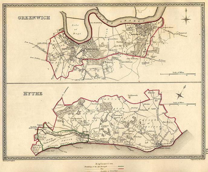 London, plans (Greenwich & Hythe), 1835