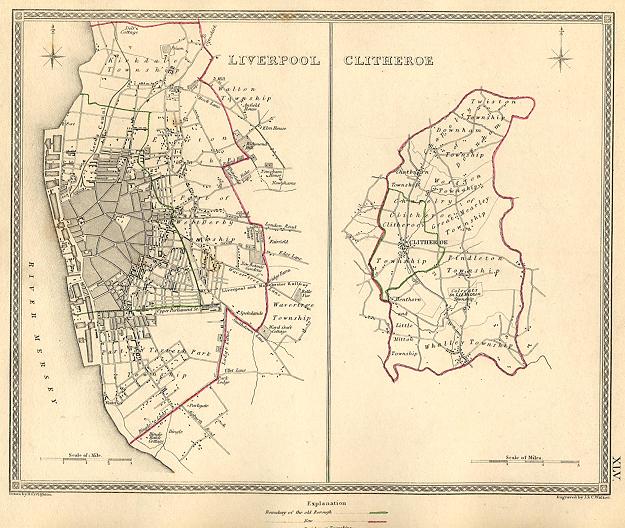 Lancashire, plans (Liverpool & Clitheroe), 1835