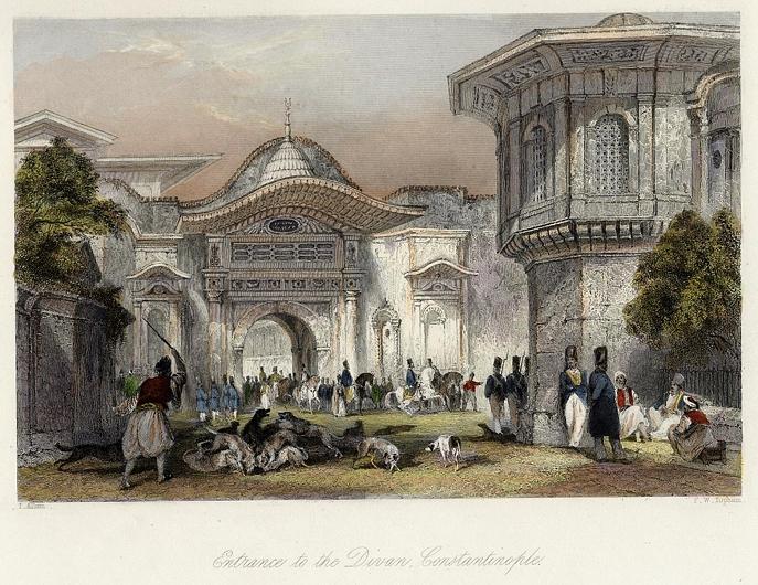 Turkey, Constantinople, Entrance to the Divan, 1838