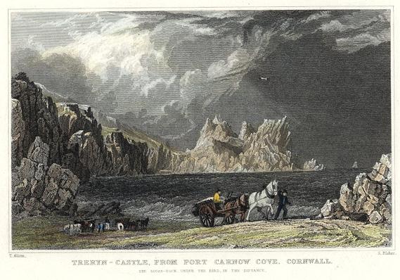 Cornwall, Treryn Castle & Carnow Cove, 1832