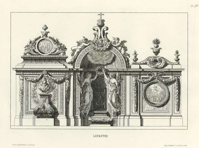 French decorative composition after LePautre, 17th century / 1870