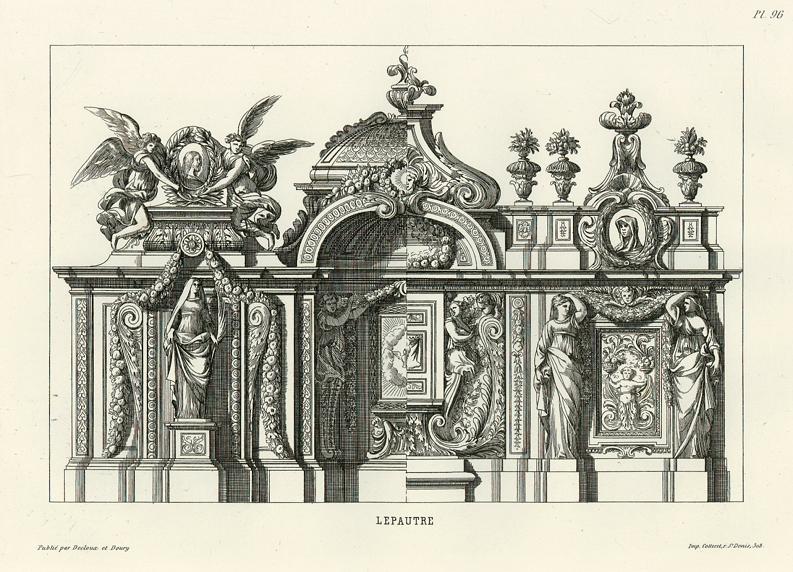 French decorative composition after LePautre, 17th century / 1870