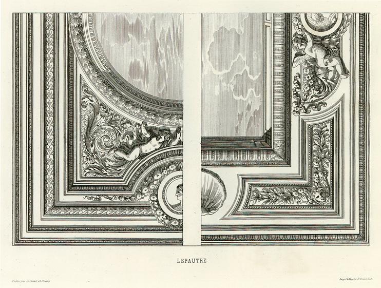 French decorative composition after LePautre, 17th century / 1870