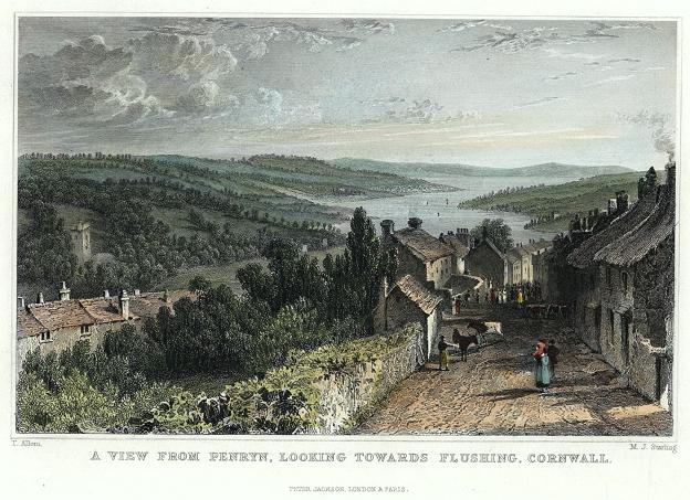 Cornwall, View from Penrith towards Flushing, 1832