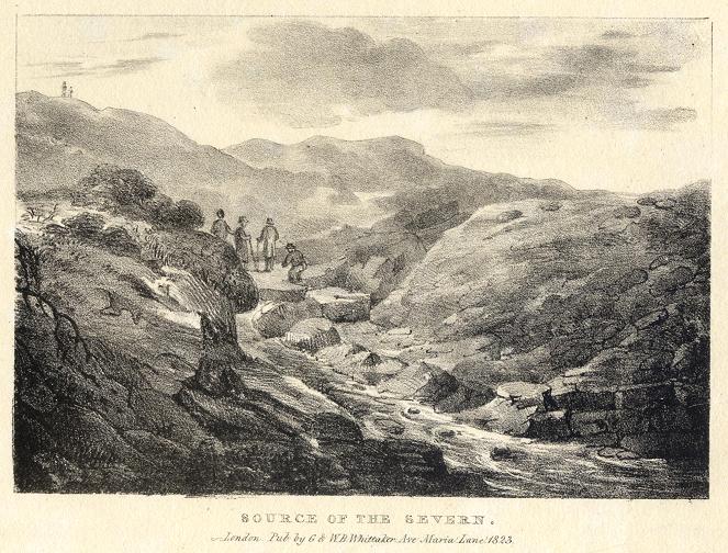 Wales, Source of the River Severn, 1824