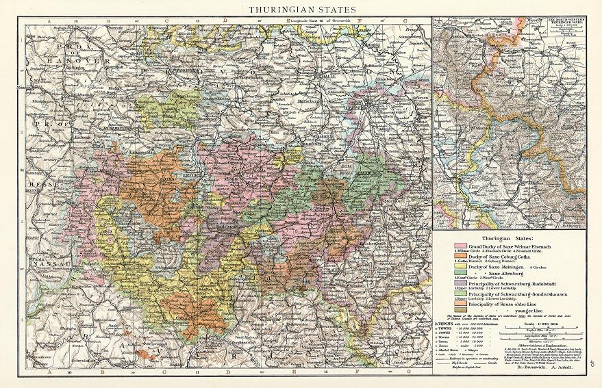 Germany, Thuringian States, 1895