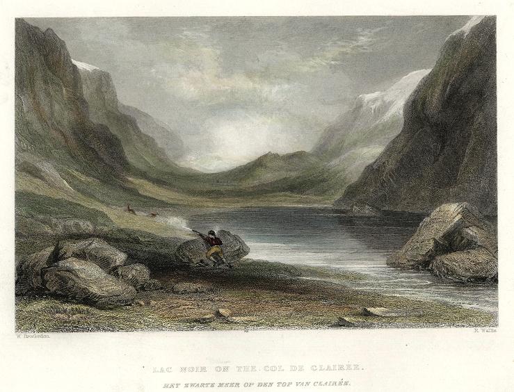 Italy, Lac Noir on Col de Clairee, 1836