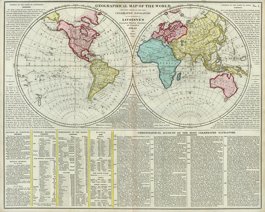 World in Hemispheres, 1830