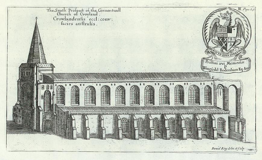 Lincolnshire, Croyland Abbey, Daniel King, 1673 / 1718