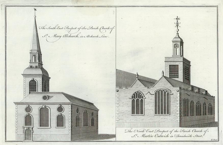 London, St.Mary Abchurch and St.Martin Outwich, Churches, 1790