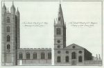 London, St.Mary Aldermary in Bow Lane & St.Margaret Pattens in Little Tower Street, 1790