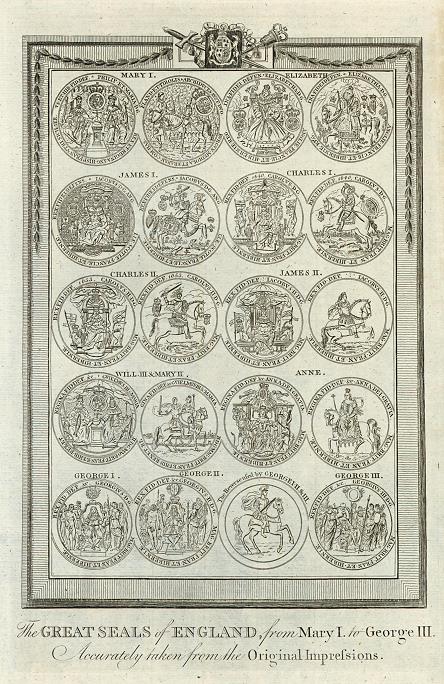 Great Seals of England, from Mary I to George III, 1783