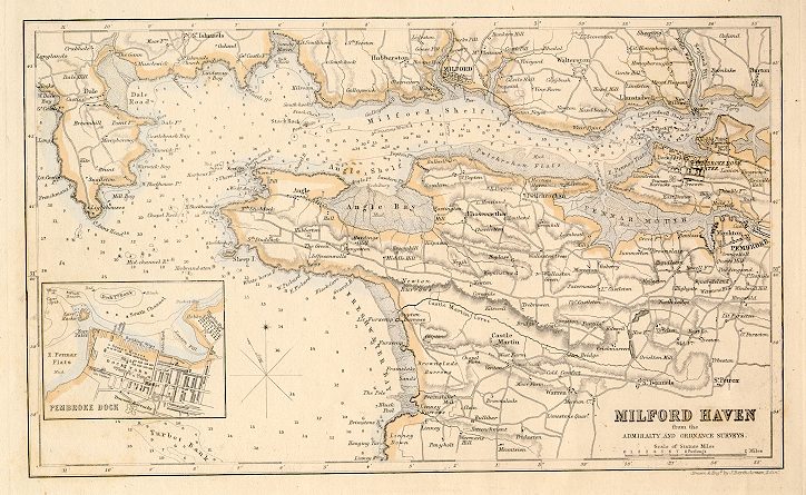 Wales, Milford Haven chart, 1856