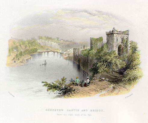 Monmouthshire, Chepstow Castle & Bridge, 1850