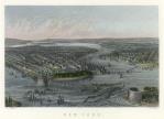 digital download historical antique print of new york from above, 1870