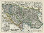 digital download of antique map of the Balkans in 1857