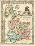 digital download of historical antique map of lancashire, 19th century