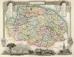 digital download of historical antique map of Norfolk, 1837