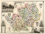 digital download of historical antique map of hertfordshire, 19th century