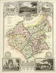digital download of historical antique map of leicestershire, 19th century