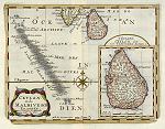 digital historical map of ceylon and maldives, 1705