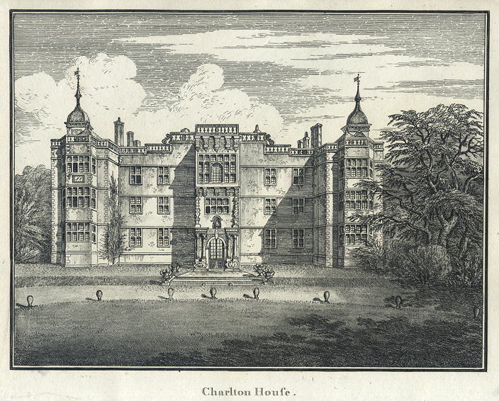 Old and antique prints and maps: Charlton House, 1796, London, antique ...